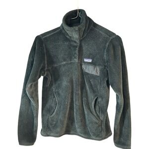Patagonia Womens Re-Tool Snap-T Pullover Fleece Jacket Size S Black Gorpcore